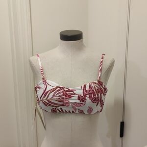 New!Cosita Linda Beachwear Floral Print Beaded Magenta Swim Bra Top 32S